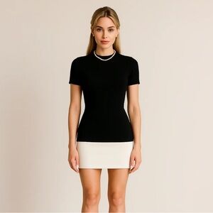 Elegant Black and White Women's mini dress